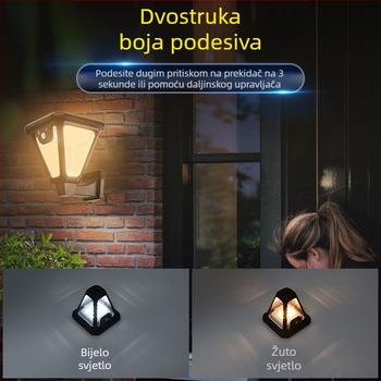Solarna vanjska lampica za vrt s senzorom pokreta, IP55 LED rasvjeta za zid ili ugradnju u tlo, rasvjeta krajolika