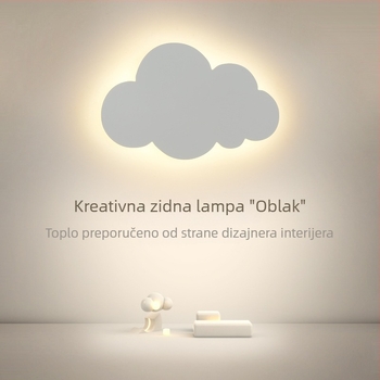 Oblak zidna svjetiljka u nordijskom stilu, kreativno minimalističko osvjetljenje za modernu spavaću sobu i dječju sobu
