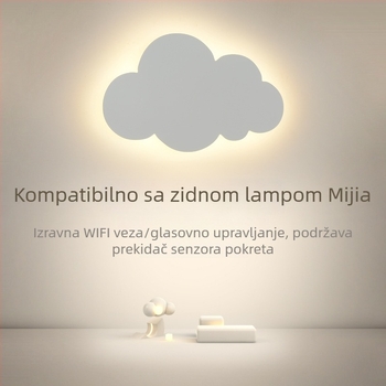 Oblak zidna svjetiljka u nordijskom stilu, kreativno minimalističko osvjetljenje za modernu spavaću sobu i dječju sobu