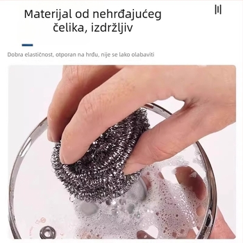 Nehrđajuća čelična kuglica za čišćenje posuđa i lonaca, kuhinjska žičana spužva za uklanjanje mrlja