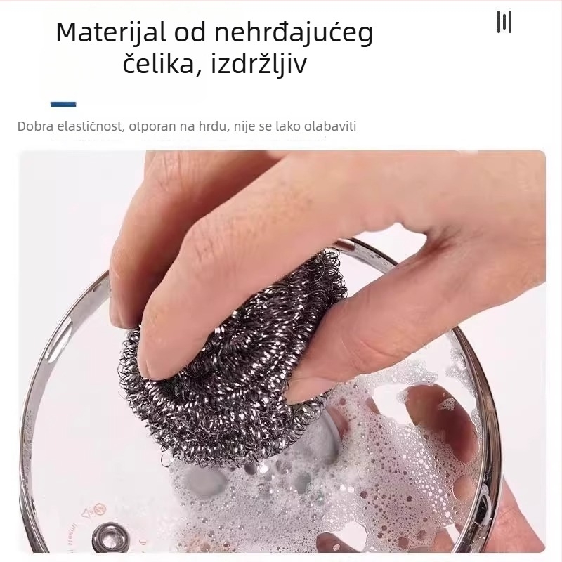 Nehrđajuća čelična kuglica za čišćenje posuđa i lonaca, kuhinjska žičana spužva za uklanjanje mrlja