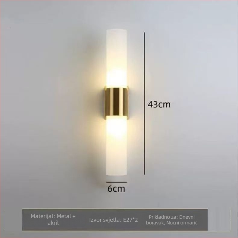 Kreativna skandinavska minimalistička zidna svjetiljka za dnevni boravak sa LED-om, akrilom, personalizirana lampica za spavaću sobu