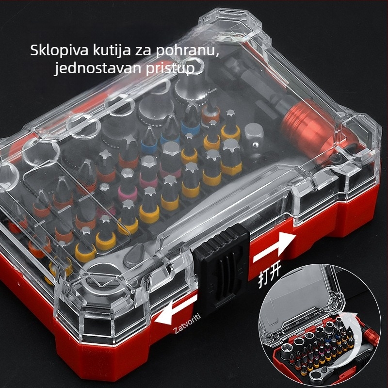 38-dijelni set preciznih bitova i utora s magnetskim kućištem, 6,3 mm, kućanski alat