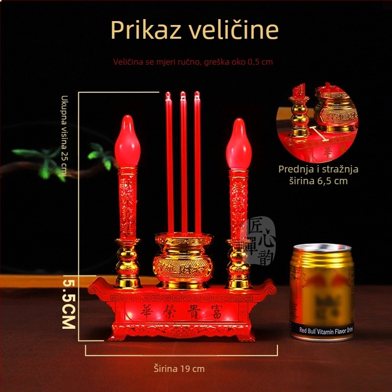 Električna LED Buddha molitvena svjetiljka — držač za tealight s napajanjem iz mreže za kućnu upotrebu