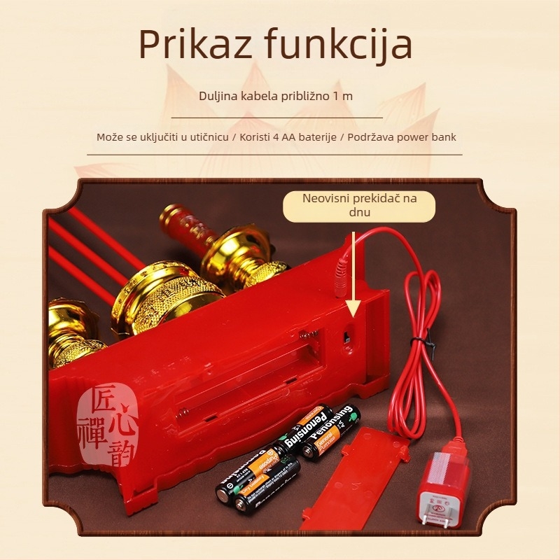 Električna LED Buddha molitvena svjetiljka — držač za tealight s napajanjem iz mreže za kućnu upotrebu