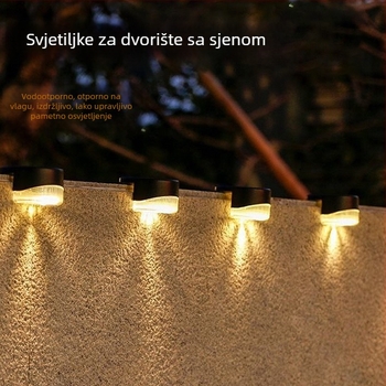 Solarna zidna lampa za dvorište, vanjska dekorativna rasvjeta za zid, ambijentalno osvjetljenje za stepenice, vodootporna.
