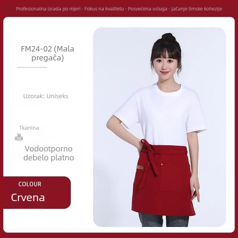Šefov poludlaki platneni prsluk, vodootporan i otporan na masnoće, za catering i kuhinje restorana