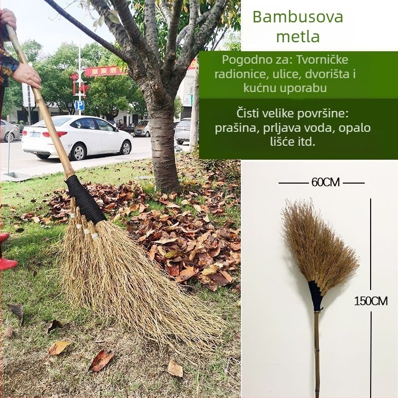 Ručna velika metla od bambusa za kuću i dvorište