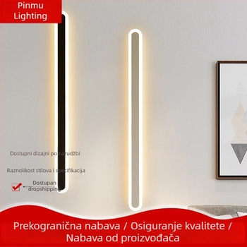 Nordijskog stila linearna zidna LED svjetiljka iznad kreveta, 220V; pogodna za stepenice, hodnik, TV pozadinu i gaming utičnicu.
