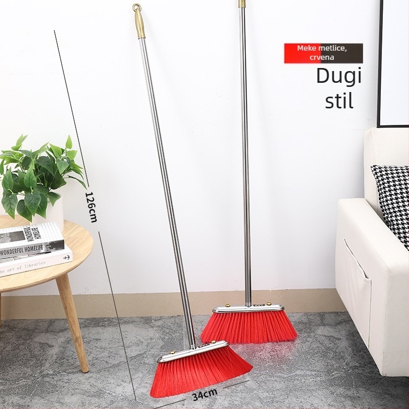 Nehrđajući čelična metla s dugom ručkom, mekane čekinje