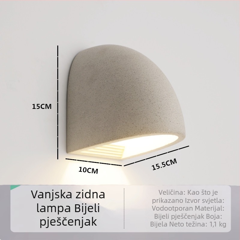 Nordijski minimalistički industrijski terrazzo zidna svjetiljka za vanjsku upotrebu, vodootporna
