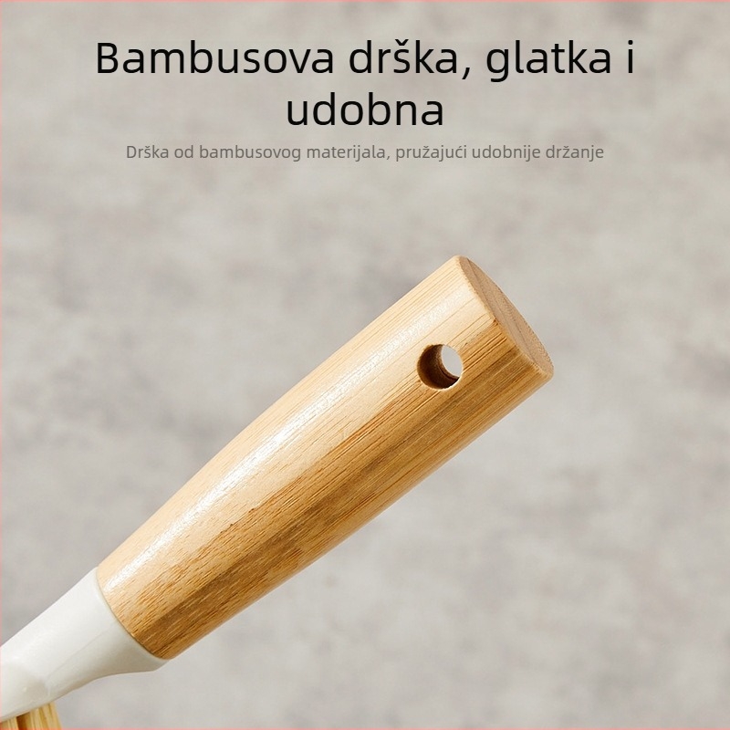 Bambus set metle i lopatice – mini stolni set za čišćenje s četkom za tipkovnicu i četkom za krevet