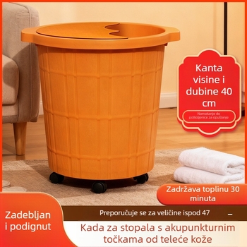 Plastična kada za stopala, s dubokim i povećanim dizajnom za masažu stopala, kućna uporaba.