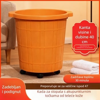Plastična kada za stopala, s dubokim i povećanim dizajnom za masažu stopala, kućna uporaba.