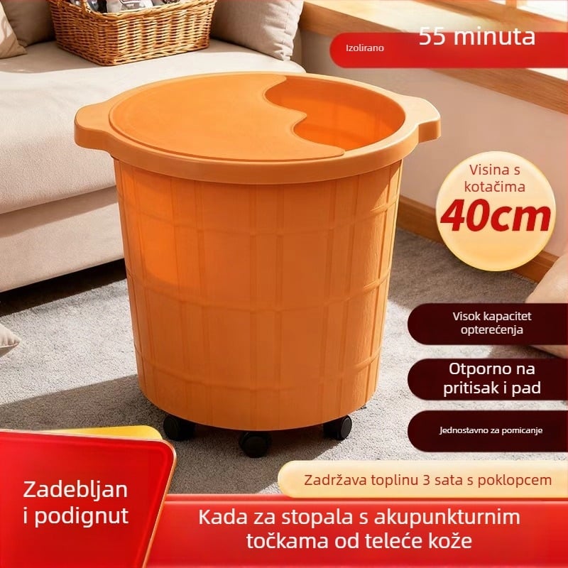Plastična kada za stopala, s dubokim i povećanim dizajnom za masažu stopala, kućna uporaba.