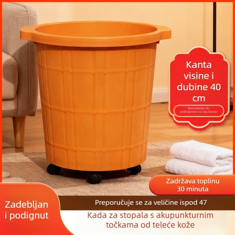 Plastična kada za stopala, s dubokim i povećanim dizajnom za masažu stopala, kućna uporaba.
