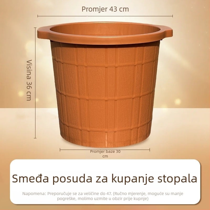 Plastična kada za stopala, s dubokim i povećanim dizajnom za masažu stopala, kućna uporaba.