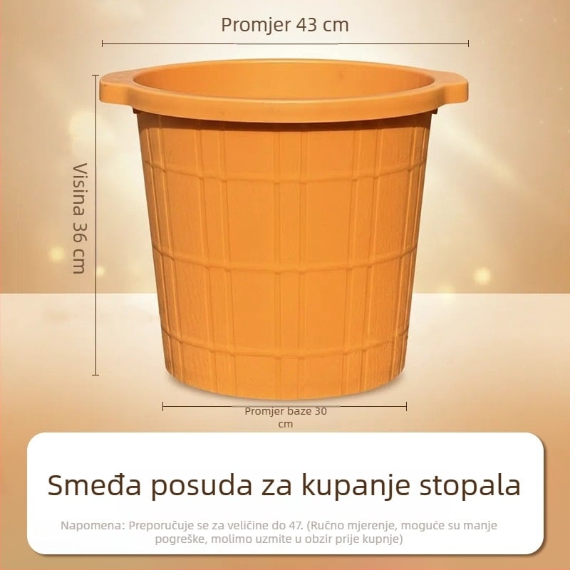 Plastična kada za stopala, s dubokim i povećanim dizajnom za masažu stopala, kućna uporaba.