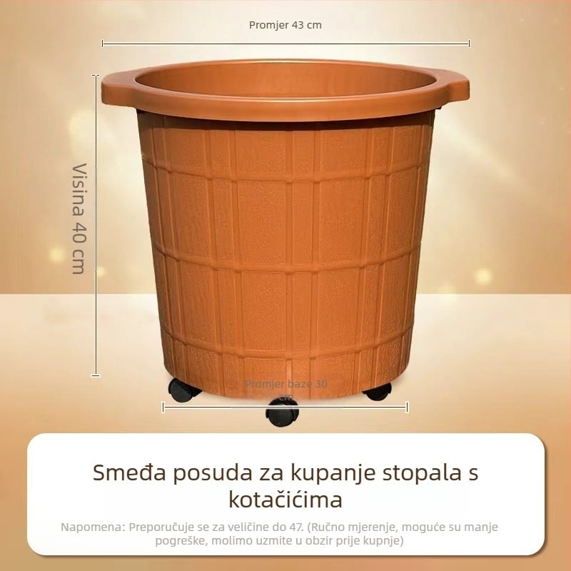 Plastična kada za stopala, s dubokim i povećanim dizajnom za masažu stopala, kućna uporaba.
