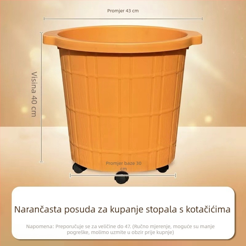 Plastična kada za stopala, s dubokim i povećanim dizajnom za masažu stopala, kućna uporaba.