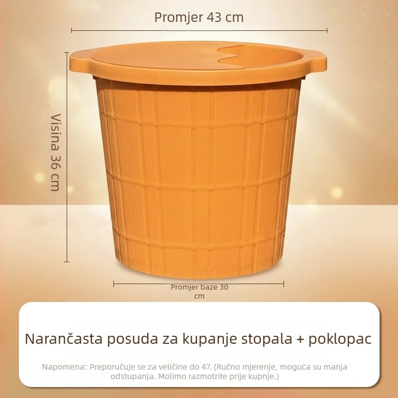 Plastična kada za stopala, s dubokim i povećanim dizajnom za masažu stopala, kućna uporaba.