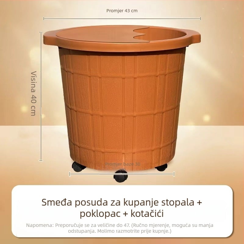 Plastična kada za stopala, s dubokim i povećanim dizajnom za masažu stopala, kućna uporaba.