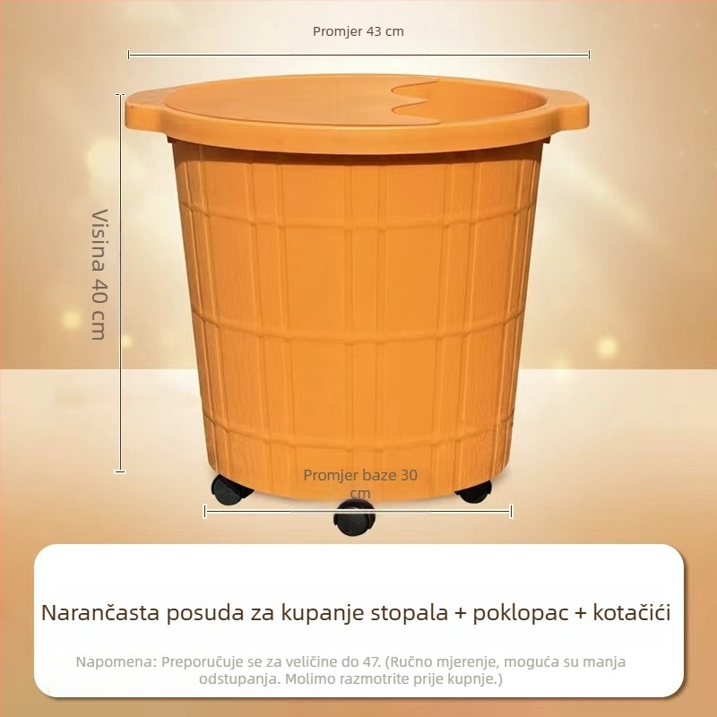 Plastična kada za stopala, s dubokim i povećanim dizajnom za masažu stopala, kućna uporaba.
