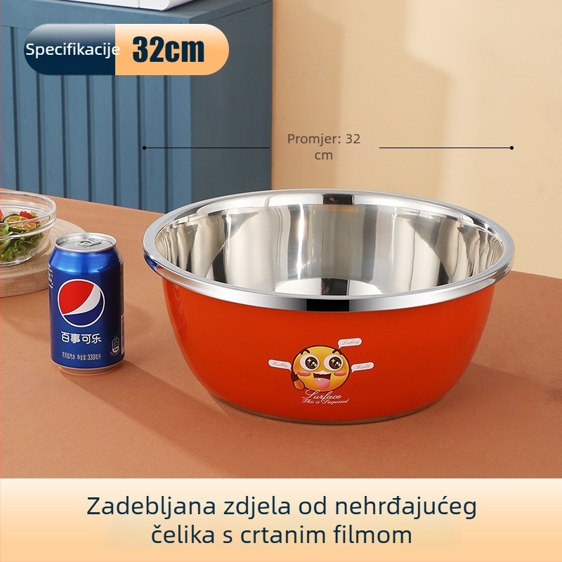 Set posuda od 304 nehrđajućeg čelika sa debelim stijenkama, nordičkog stila, za mućenje jaja, miješenje tijesta i pranje povrća, vrhunska kvaliteta