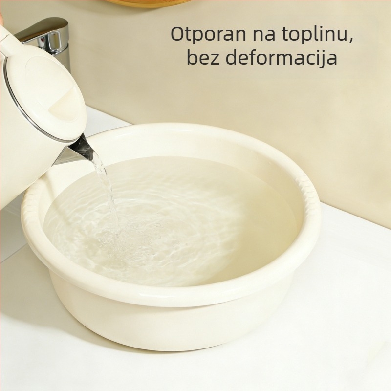 Velika, debela i izdržljiva plastična posuda za kućnu upotrebu; višefunkcionalna posuda za pranje rublja, stopala, posuđa i povrća u kuhinji.