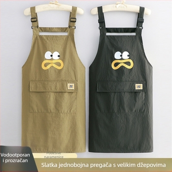 Crtić vodootporna pregača s otisnutim tekstom za kućnu kuhinju, jednostavna kuhinjska pregača, pogodna za catering, prozračna bez rukava za muškarce