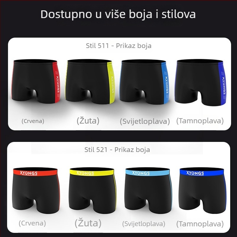 Muške brzosušeće kupaće šorceve s kvadratnim krojem, plus veličina, udobno prekrivanje za tople izvore i sportsko plivanje