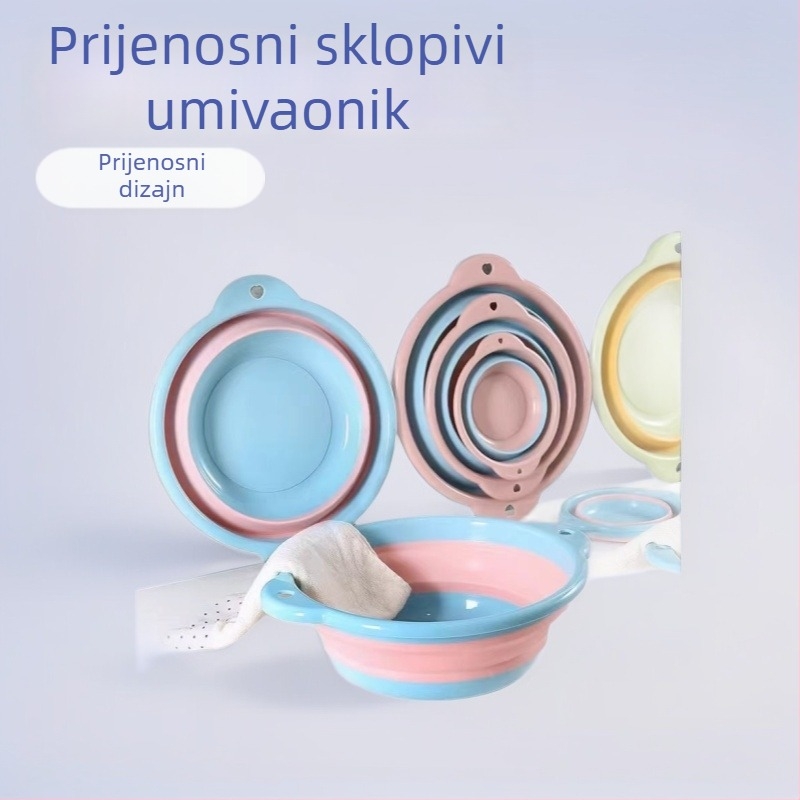 Sklopeiva umivaonica za lice – veliko, kućna upotreba ili studentski dom, prijenosna, proširiva putna posuda za pranje