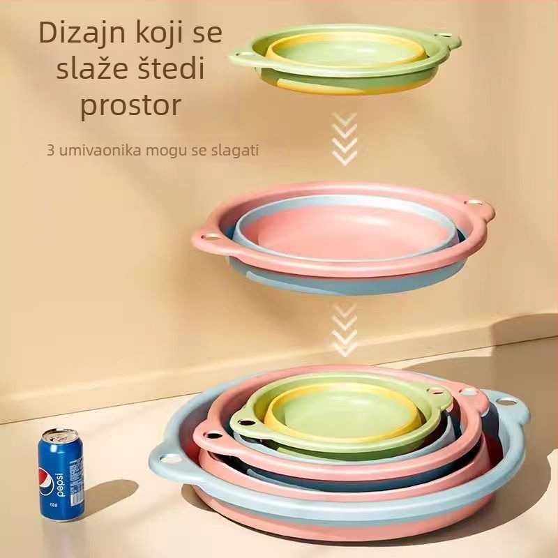 Sklopeiva umivaonica za lice – veliko, kućna upotreba ili studentski dom, prijenosna, proširiva putna posuda za pranje
