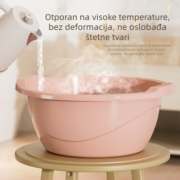 Debeli i duboki plastični sudoper s dvostrukim ručkama, velik kapacitet, za pranje povrća i rublja, s otiskom logotipa
