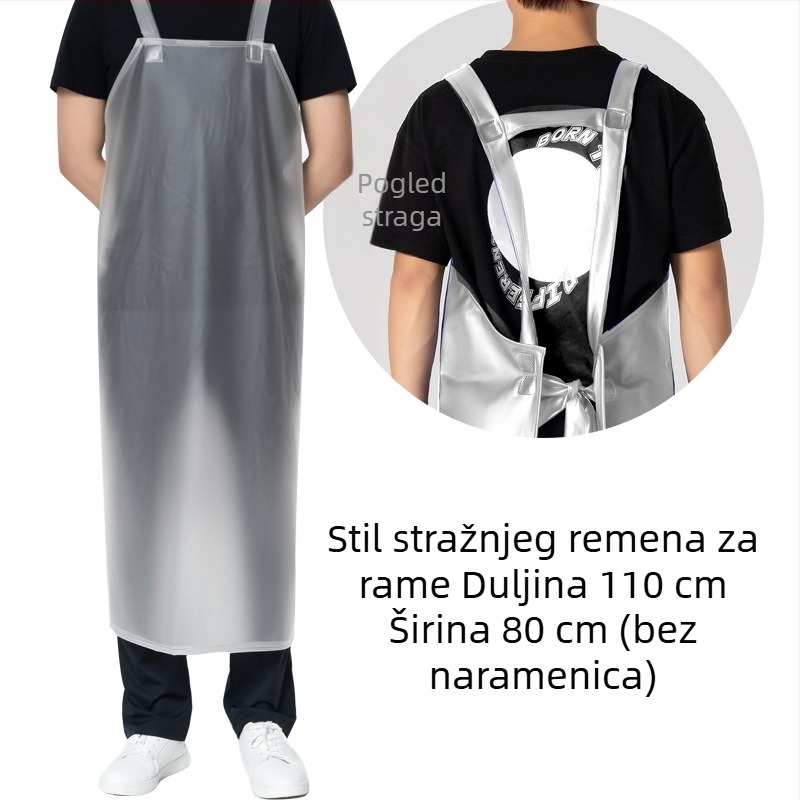 Ženska prozirna vodootporna kuhinjska pregača, debeli PVC materijal, otporna na ulje, za catering