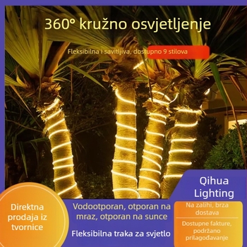 LED fleksibilan trak za omatanje stabla, kružnog oblika, 220V, vanjska vodootporna rasvjeta za oglašavanje i ambijentalno osvjetljenje