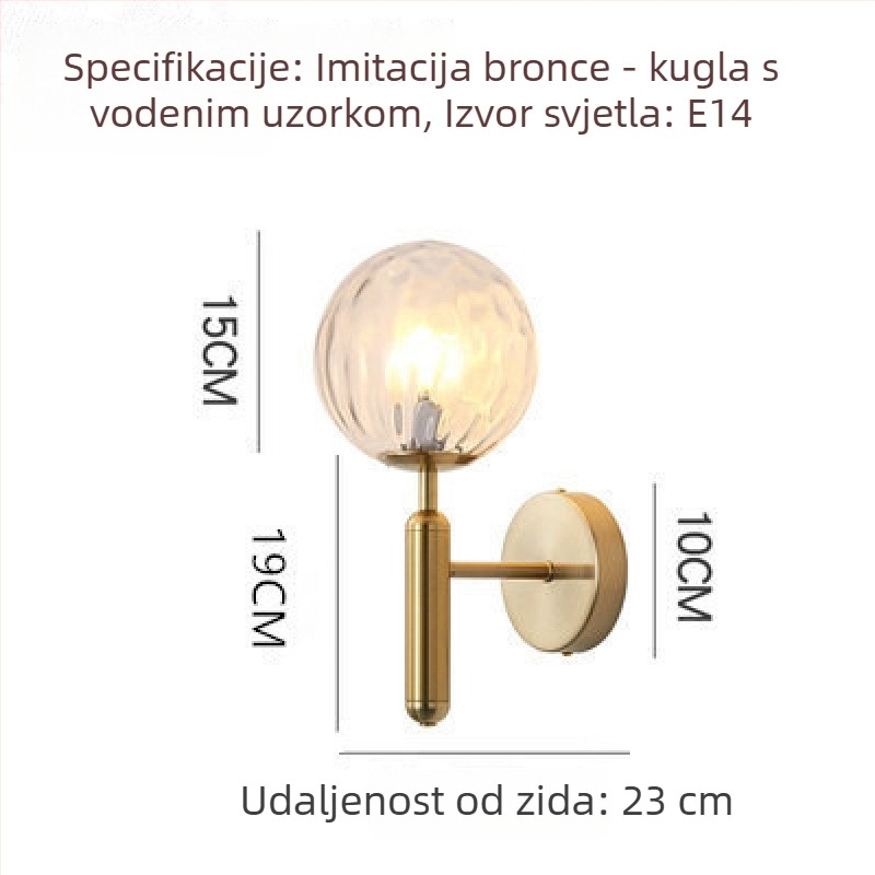 Nordijska zidna lampa za čitanje u spavaćoj sobi, postmoderni minimalistički dizajn, pogodna za stepenice i hodnik, zidna svjetiljka za dnevnu sobu s prednjim dijelom od stakla i ogledalom