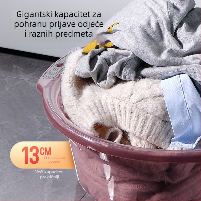 Velika plastična posuda za kupaonicu s dvije ručke, protivklizna, ojačana, višefunkcionalna za pranje lica