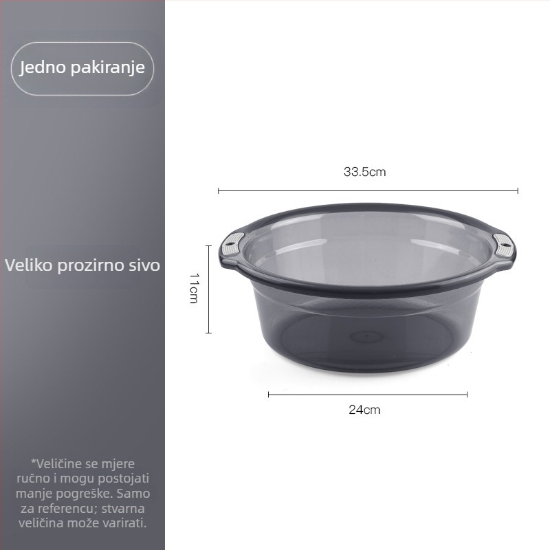 Velika plastična posuda za kupaonicu s dvije ručke, protivklizna, ojačana, višefunkcionalna za pranje lica