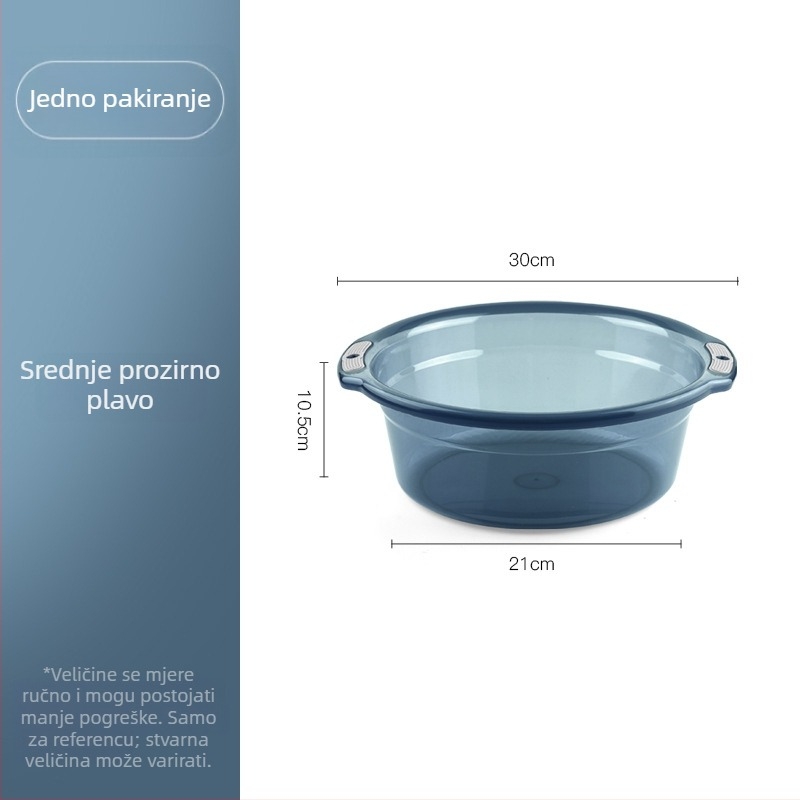 Velika plastična posuda za kupaonicu s dvije ručke, protivklizna, ojačana, višefunkcionalna za pranje lica