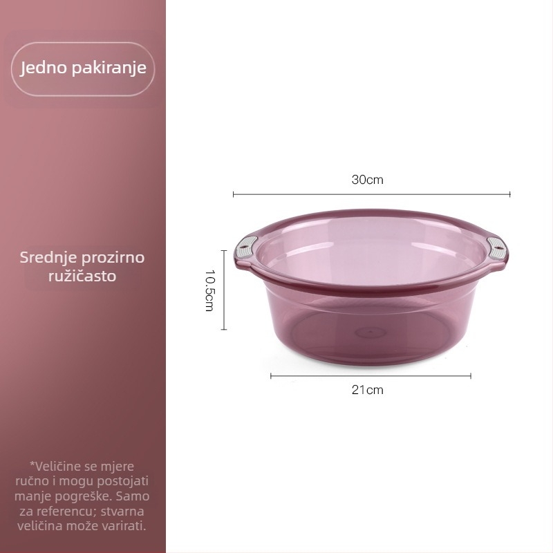Velika plastična posuda za kupaonicu s dvije ručke, protivklizna, ojačana, višefunkcionalna za pranje lica