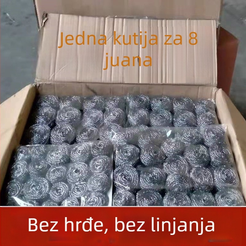Nerđajuća čelična žična kuglasta četka s držačem za lonce, posude i zdjele