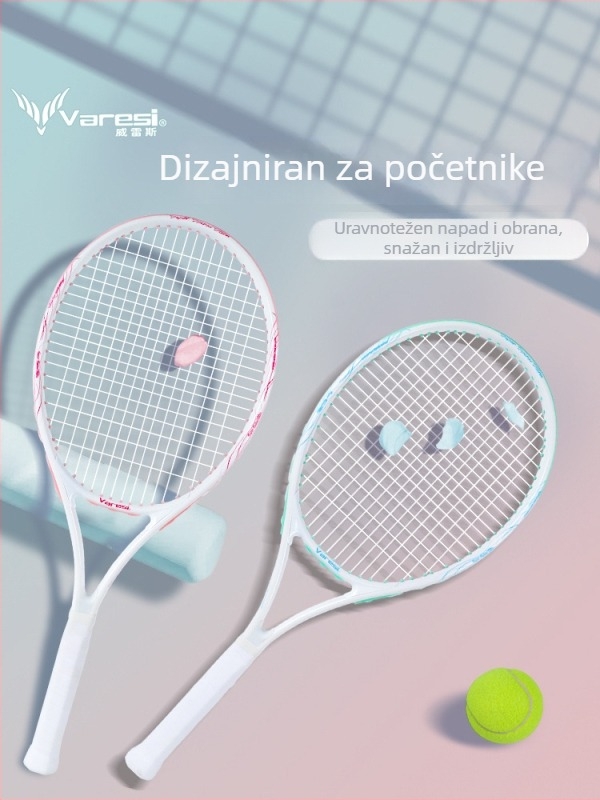 Wiles karbonska tenis raketa za početnike – unisex trenažer za solo odbijanje