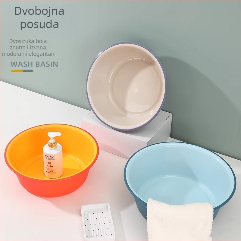 Izdržljiv skup plastičnih posuda za kućnu upotrebu — velika posuda za lice, mala posuda, posuda za stopala i posuda za pranje rublja