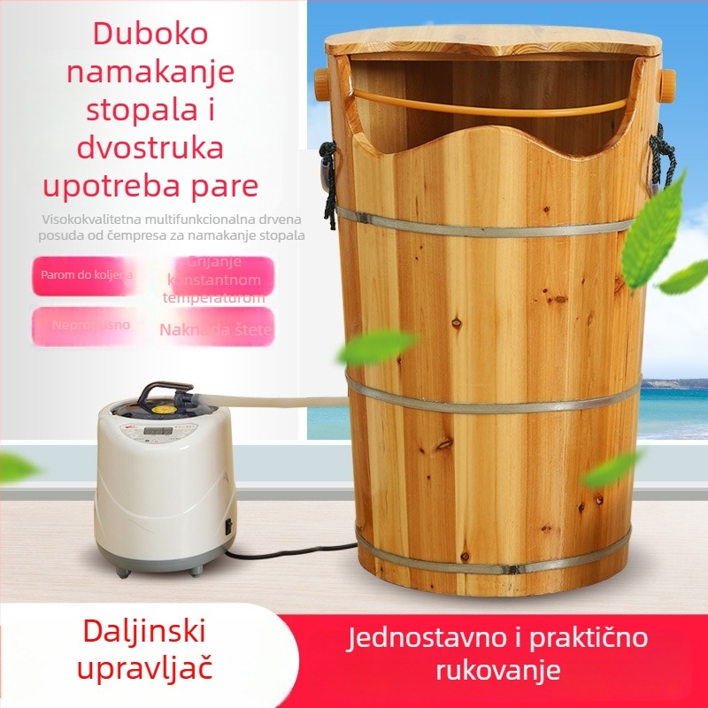 Drvena para-kada za stopala za kućnu upotrebu, s regulacijom temperature, duboka do koljena