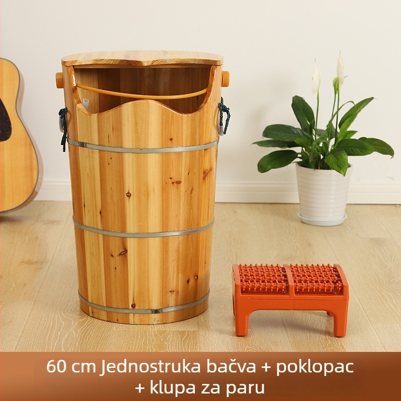 Drvena para-kada za stopala za kućnu upotrebu, s regulacijom temperature, duboka do koljena