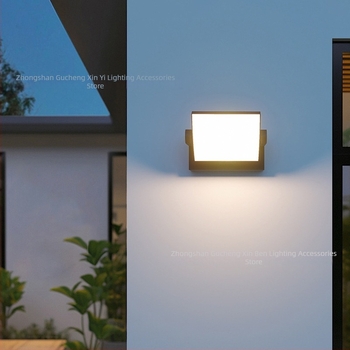 LED vanjska zidna svjetiljka sa senzorom, vodootporna, rotirajuća, za vrt, balkon i dvorište