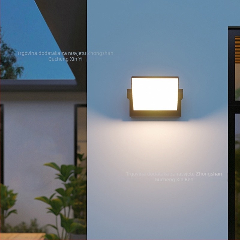 LED vanjska zidna svjetiljka sa senzorom, vodootporna, rotirajuća, za vrt, balkon i dvorište
