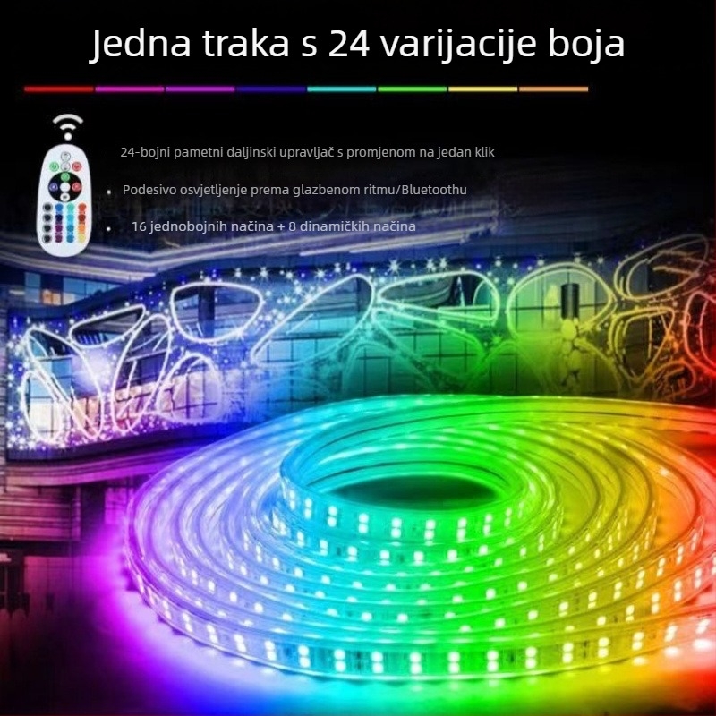 RGB LED traka s promjenom boje za kućnu i vanjsku upotrebu, vodootporna 220V neon atmosfera osvjetljenje