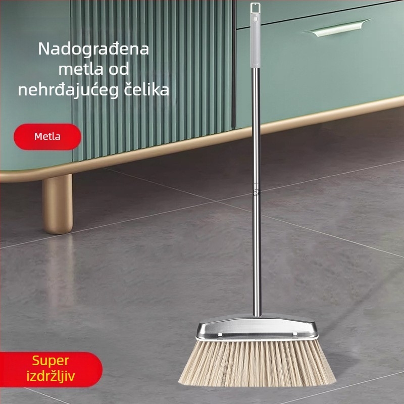 Set metle i daska za prašinu od nehrđajućeg čelika, kućna upotreba, dvodijelni